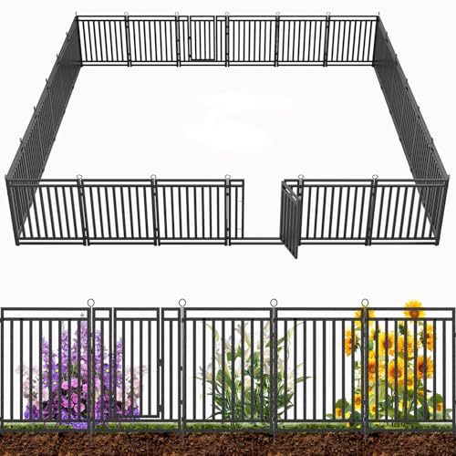 Decorative Garden Fence Metal Dog Fence Outdoor for Yard (54 Foot)