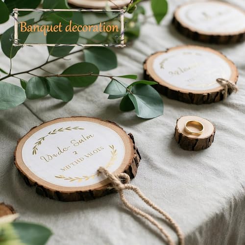 20PCS Pre Drilled Wood Slices with Holes (20 Count)