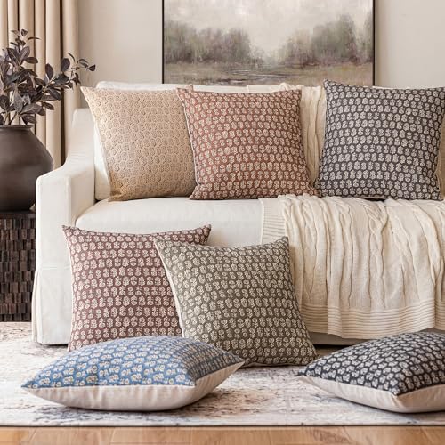 Floral Print Throw Pillow Covers 20×20 Inch (2 Count)