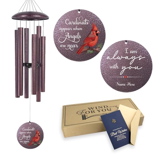 36" Large Deep Tone Personalized Name Sympathy Wind Chimes