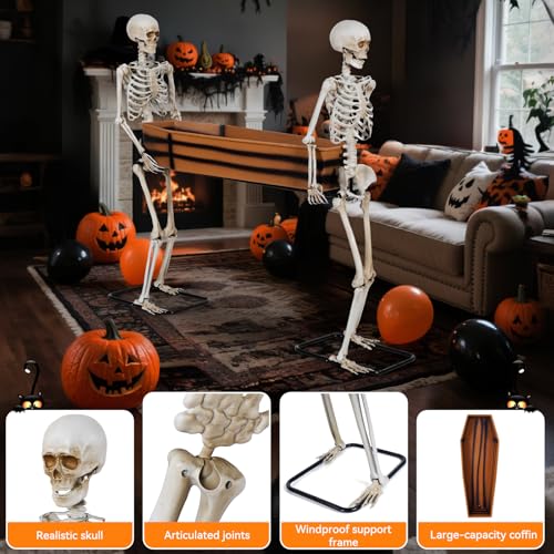 Giant Skeleton Halloween Outdoor Party Decoration (Skeletons Carrying Coffin)