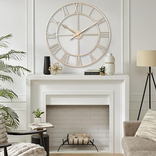 Large 30 Inch Gold Wall Clocks for Living Room Decor