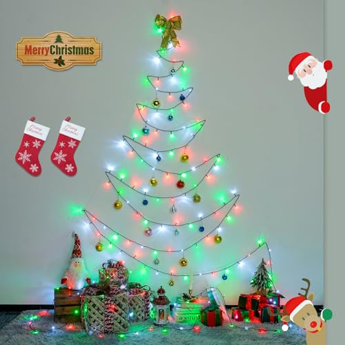 66ft 200 LED Red White and Green Christmas Lights Plug in (66 Foot)