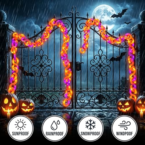 2 Pack 16.4 ft Halloween Chain Lights
