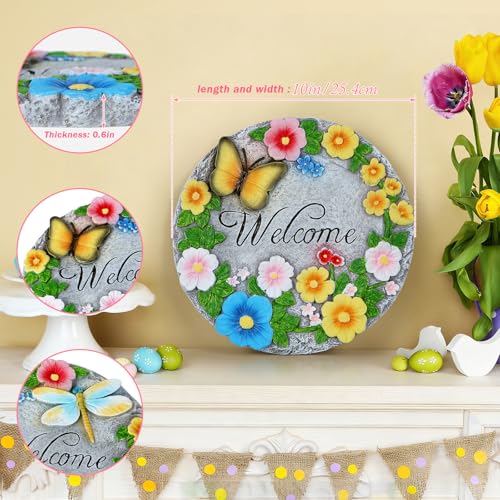 2 Pack Garden Stepping Stones Outdoor 10 Inch Round Cement Stepping Stones (2 Count)