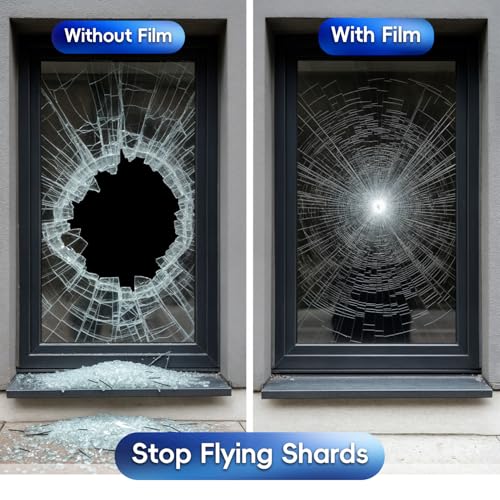 Security Safety Shatterproof Window Film 8 Mil Clear 29.5x78.7in
