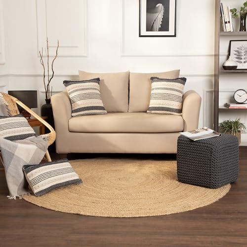 Cube Ottoman Hand Knitted Boho Poof Footrest