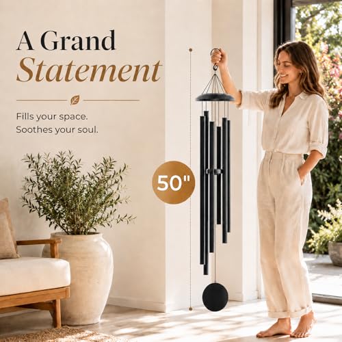 50" Extra Large Wind Chimes for Outside Deep Tone