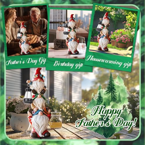 17 in Large Garden Gnome Statue with Solar Lights