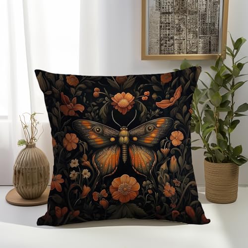 William Morris Abstract Vintage Floral Velvet Butterfly Design Throw Pillow Covers Home Decor