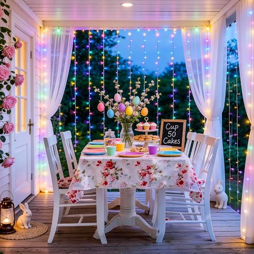 300LED Curtain Lights for Easter Decor (9.8 Foot)