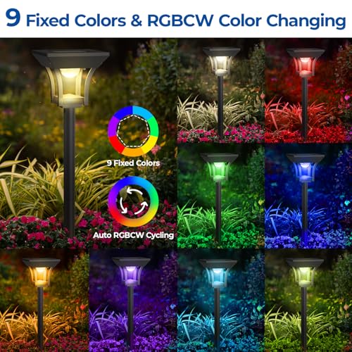 RGBCW Solar Pathway Lights Outdoor (24 Count)