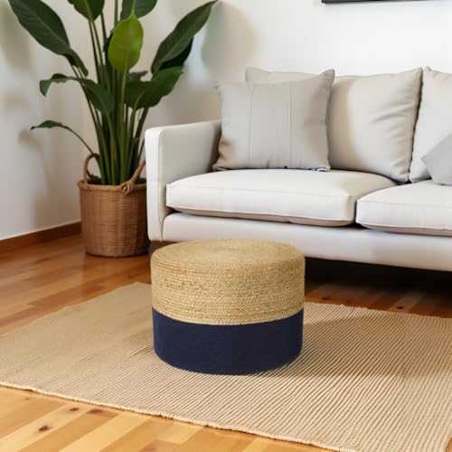 Jute Cotton Pouf Ottoman