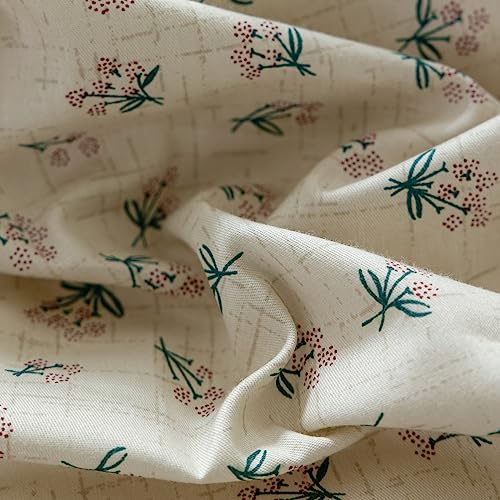 Full Comforter Set Vintage Green Floral Bedding Comforter Boho Flower Cottagecore Comforter with 2 Bow Ties Pillowcases Fluffy Lightweight Bedding Farmhouse Botanical Comforter Set (3 Count)