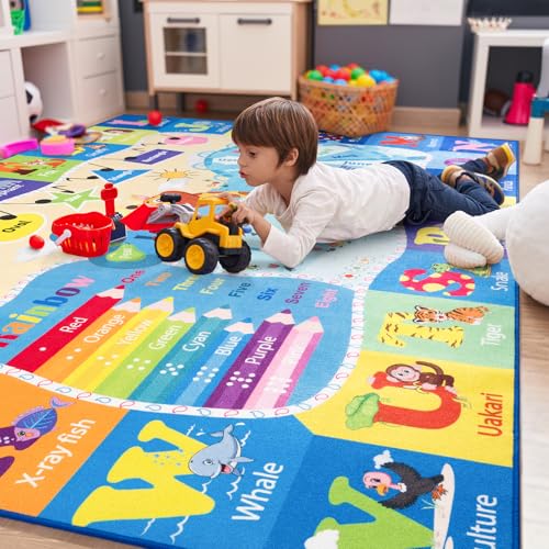 4x6 Playroom Rugs for Kids Washable