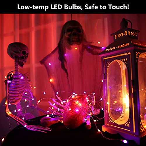 Purple & Orange Battery Halloween Lights Remote 17.48 ft 50 LED (34.96 Foot)