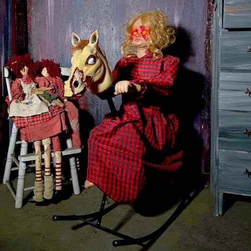 3.2 Ft. Rocking Horse Girl Animatronic with Voice (3.2 ft. Rocking Horse Girl)