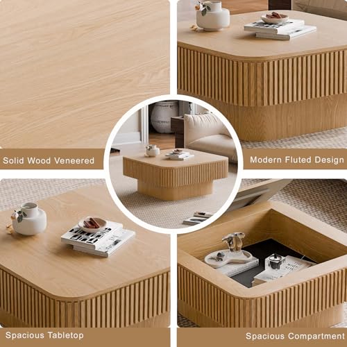 Square Small Coffee Table with Storage