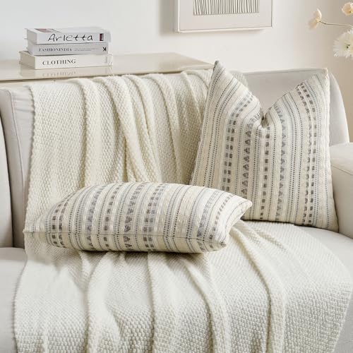 Pack of 2 Boho Throw Pillow Covers 24x24 Inch (2 Count)