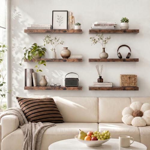 Floating Shelves 23.6" W x 9.3" D Brown Set of 2 (2 Count)