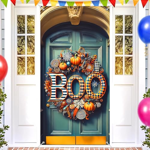 Halloween Door Banner Boo 35x71 Inch Polyester