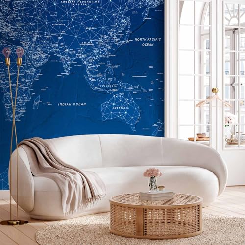 Wall Mural World Map 79x55 in (30.13 Sq Ft)