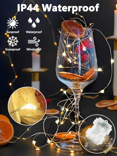 3 Pack Fairy Lights Battery Operated with Remote 120 LED 40 FT Warm White (3 Count)