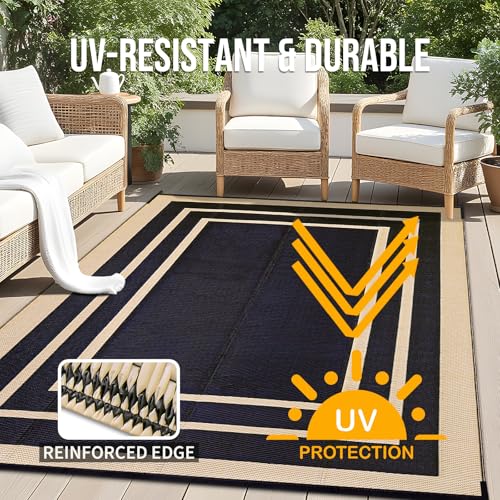 Outdoor Rug 8x10 ft Waterproof Reversible Mat