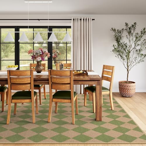 Checkered Easy Jute Living Room Rug (80 Sq Ft)