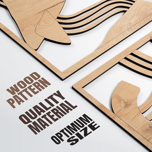Modern Wooden Wall Sculptures (3 Count)