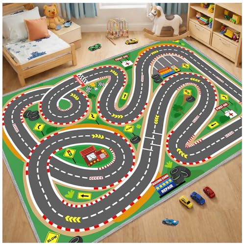 Kids Rug Playmat City Life Playroom Rug Activity Mat for Kids Toy Car Kids Carpet for Playroom Living Room (16.27 Sq Ft)