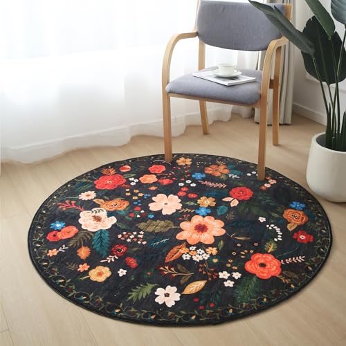 Round Area Rug 4ft Washable