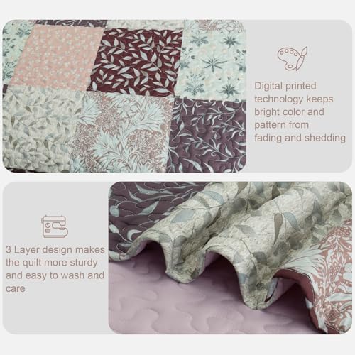Reversible Boho Quilt King Size Brown (3 Count)