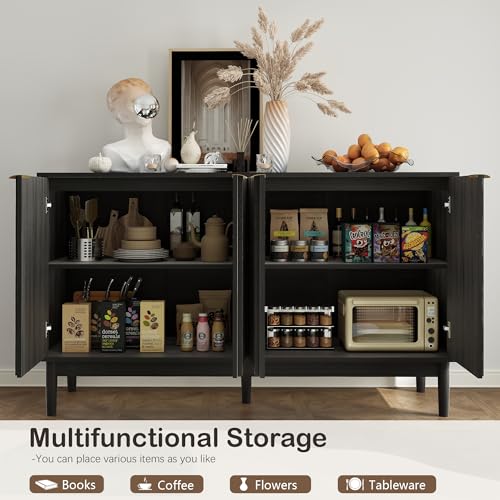 55" Fluted Buffet Cabinet with Storage