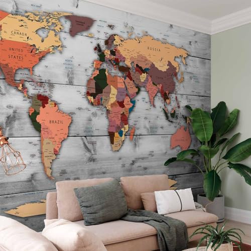 Premium Wall Mural World Map 157x110 in (8 Count)