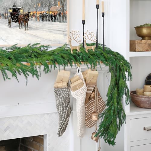 2 Pcs 6 Ft Artificial Norfolk Pine Garlands (2 Count)
