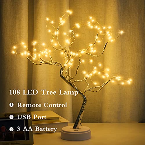 2 Pack 108 LED Sparkly Fairy Spirit Tree Lamp Remote Control Timer (2 Count)