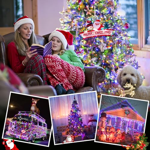 200 LED Multicolor Christmas Tree Lights Outdoor Indoor Clear Wire (66 Foot)