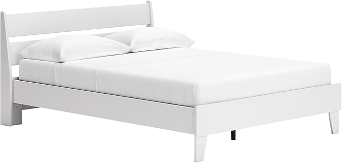 Signature Design by Ashley Socalle Casual Queen Panel Platform Bed, Foundation or Box Spring Not Needed, White