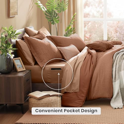 Oversized Queen Comforter Set 7 Pieces Autumn Leaf Bed in a Bag