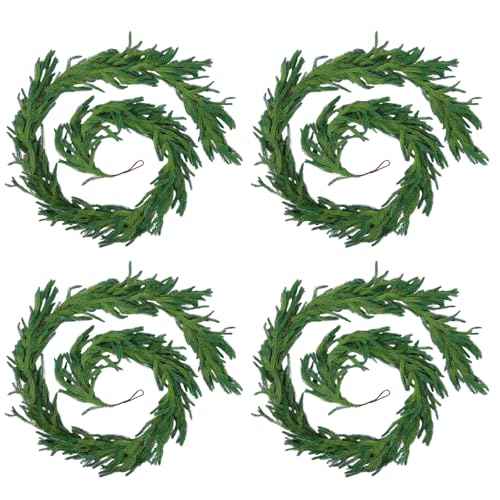 4 Pcs 6 Ft Artificial Norfolk Pine Garlands (24 Foot)