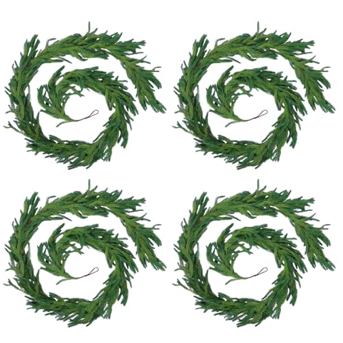 4 Pcs 9 Ft Artificial Norfolk Pine Garlands (18 Foot)