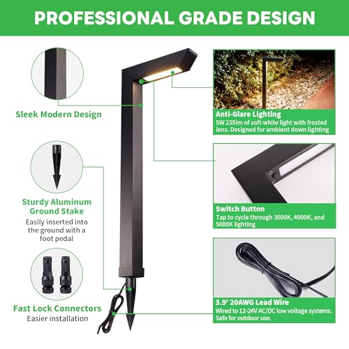 LED Pathway Lights Wired (8 Count)