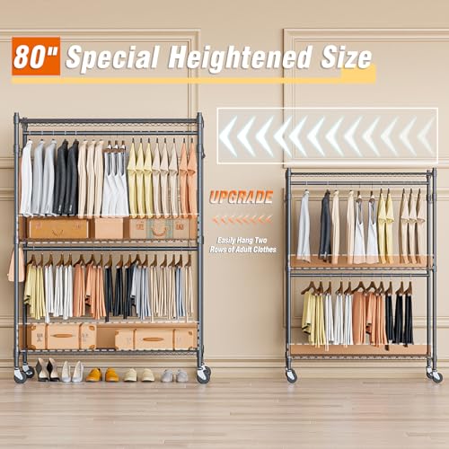Heavy Duty Rolling Clothing Rack