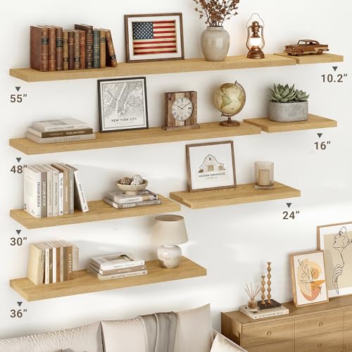 10 Inch Deep Floating Shelves for Wall 55” Set of 2 (2 Count)