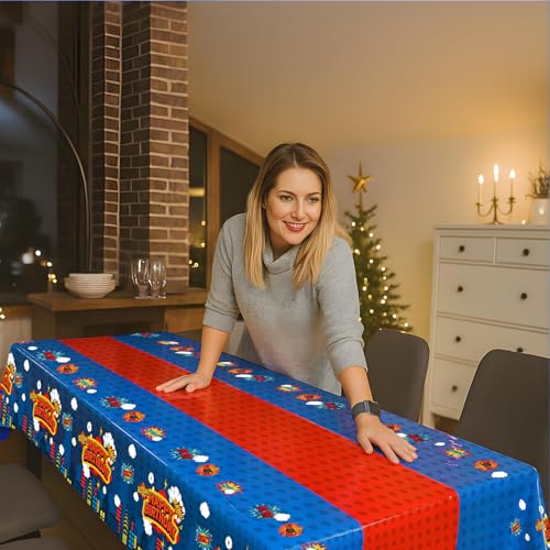 16Pcs 2in1 Superhero Birthday Party Tablecloths Decorations (16 Count)