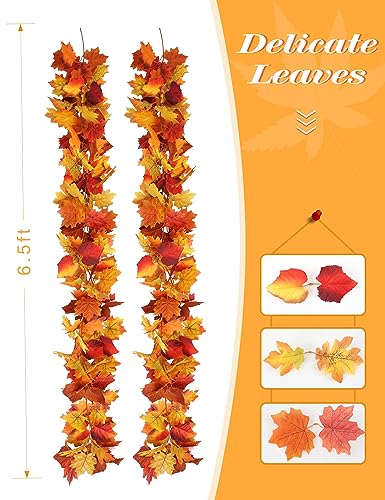 5 Pack Fall Leaves Garland Decorations for Home (5 Count)