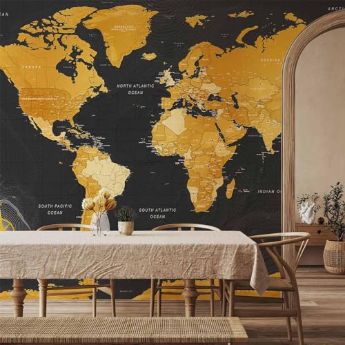 Wall Mural World Map 173x124 in (149.51 Sq Ft)