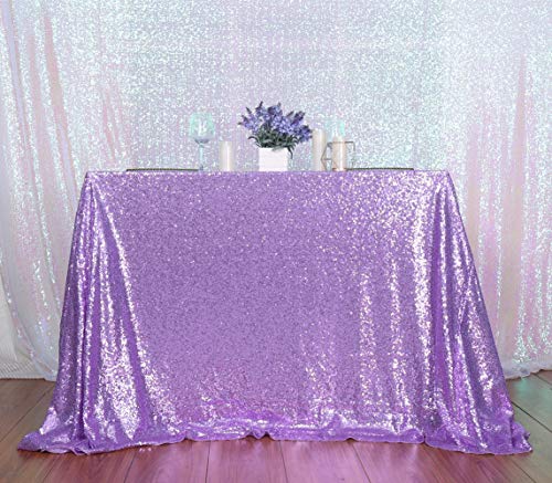 Sequin Tablecloth 60x102 Inch Lavender for Wedding Party