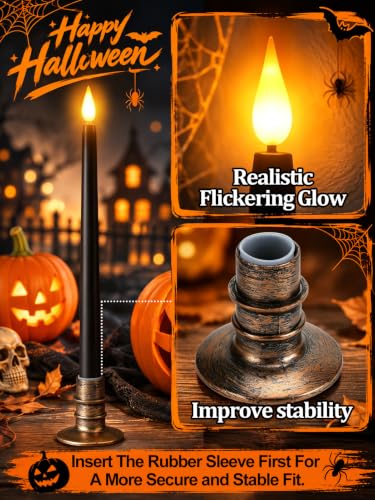 24 Pcs Halloween Black LED Flameless Candles with Remote (24 Count)